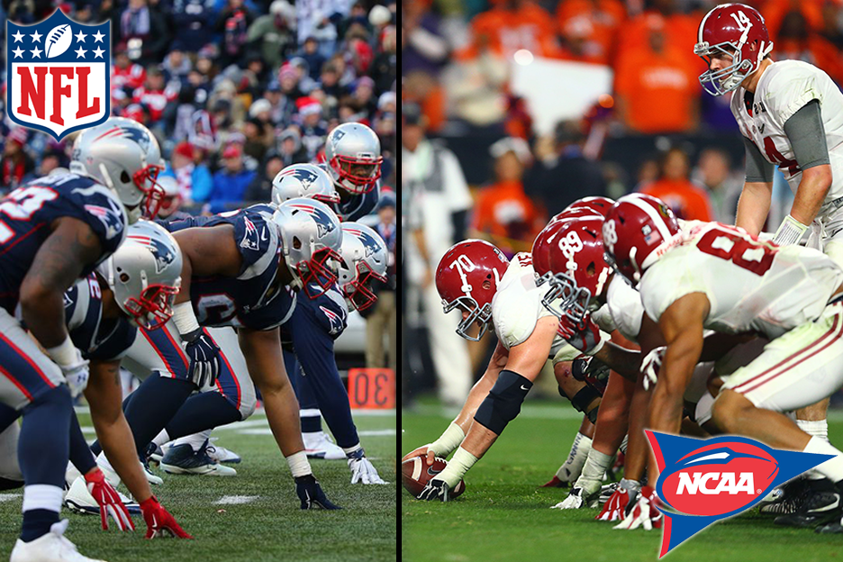 NFL vs NCAA Football